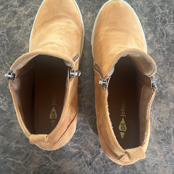 Camel brown suede boots - Picture 4 of 5